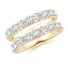 Angara Lab-grown Prong-set Diamond Double Ring In Yellow Gold/f-g