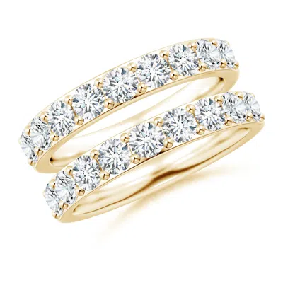 Angara Lab-grown Prong-set Diamond Double Ring In Gold