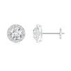 Angara Lab-grown Prong-set Diamond Halo Stud Earrings In White Gold/f-g