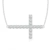 Angara Lab-grown Prong-set Diamond Horizontal Cross Pendant In White Gold/f-g