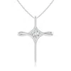 Angara Lab-grown Prong-set Diamond Infinity Cross Pendant In White Gold/f-g