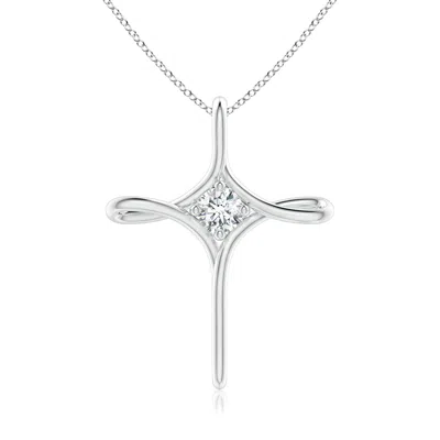 Angara Lab-grown Prong-set Diamond Infinity Cross Pendant In Metallic