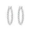 Angara Lab-grown Prong-set Diamond Inside Out Hoop Earrings In Platinum/f-g