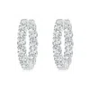 Angara Lab-grown Prong-set Diamond Inside Out Hoop Earrings In White Gold/f-g