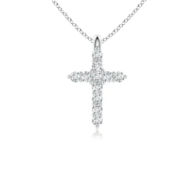 Angara Lab-grown-prong-set Diamond Mini Cross Pendant