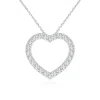 Angara Lab-grown Prong-set Diamond Open Heart Pendant In White Gold/f-g