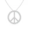 Angara Lab-grown Prong-set Diamond Peace Sign Pendant In White Gold/f-g