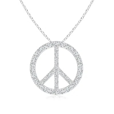 Angara Lab-grown Prong-set Diamond Peace Sign Pendant In Neutral