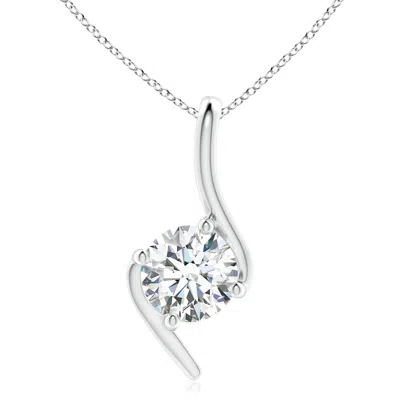 Angara Lab-grown Prong-set Diamond Solitaire Bypass Pendant In Metallic