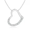 Angara Lab-grown Prong-set Diamond Tilted Heart Pendant In White Gold/f-g