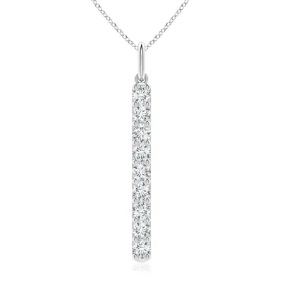 Angara Lab-grown Prong-set Diamond Vertical Bar Pendant In Metallic