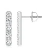 Angara Lab-grown Prong-set Diamond Vertical Bar Stud Earrings In White Gold/f-g