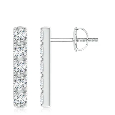 Angara Lab-grown Prong-set Diamond Vertical Bar Stud Earrings In Metallic