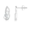 Angara Lab-grown Prong-set Double Diamond Loop Earrings In Platinum/f-g