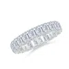 Angara Lab-grown Prong-set Emerald-cut Diamond Eternity Wedding Ring In White Gold/f-g