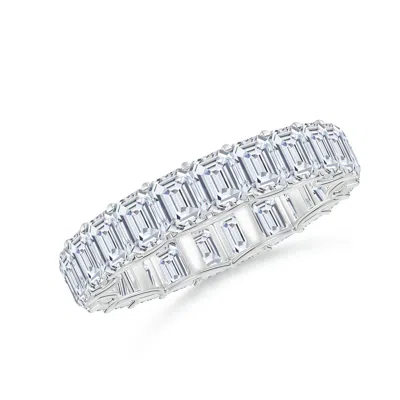 Angara Lab-grown Prong-set Emerald-cut Diamond Eternity Wedding Ring In Metallic