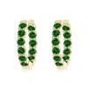 Angara Lab-grown Prong-set Emerald Inside Out Hoop Earrings In Yellow Gold/rich Green