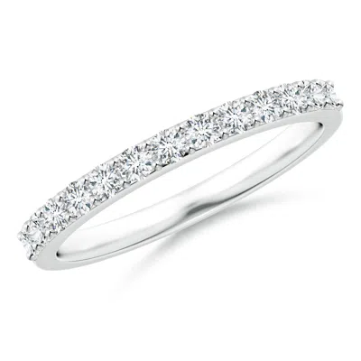 Angara Lab-grown Prong Set Half Eternity Round Diamond Wedding Ring In Metallic
