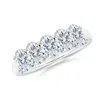 Angara Lab-grown Prong-set Oval Diamond Five Stone Wedding Ring In White Gold/f-g