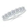 Angara Lab-grown Prong-set Oval Diamond Half Eternity Wedding Ring In White Gold/f-g