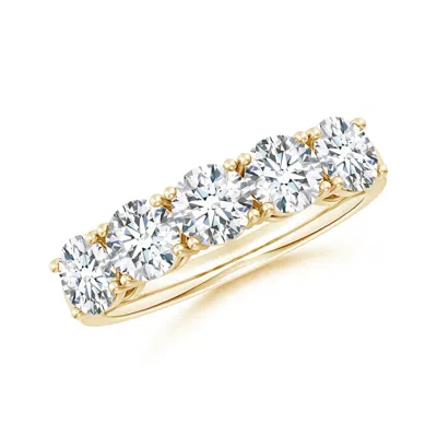 Angara Lab-grown Prong-set Round Diamond Five Stone Wedding Ring In Gold