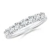 Angara Lab-grown Prong-set Round Diamond Half Eternity Wedding Ring In White Gold/f-g