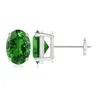 Angara Lab-grown Prong-set Solitaire Oval Emerald Stud Earrings In White Gold/rich Green