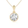 Angara Lab-grown Rope-framed Claw-set Diamond Solitaire Pendant In Yellow Gold/f-g