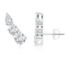 Angara Lab-grown Round And Pear Diamond Three Stone Climber Earrings In White Gold/f-g