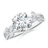 Angara Lab-grown Round Diamond Butterfly Engagement Ring In White Gold/f-g