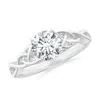 Angara Lab-grown Round Diamond Celtic Knot Engagement Ring In White Gold/f-g