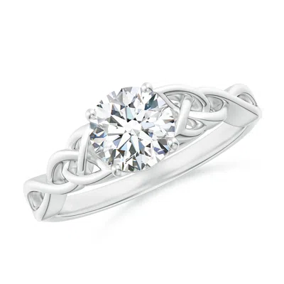 Angara Lab-grown Round Diamond Celtic Knot Engagement Ring In Metallic