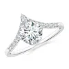 Angara Lab-grown Round Diamond Chevron Engagement Ring In Platinum/f-g