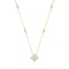 Angara Lab-grown Round Diamond Clover Station Necklace In Yellow Gold/f-g