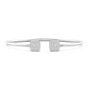 Angara Lab-grown Round Diamond Cushion Halo Open Flex Bangle In White Gold/f-g