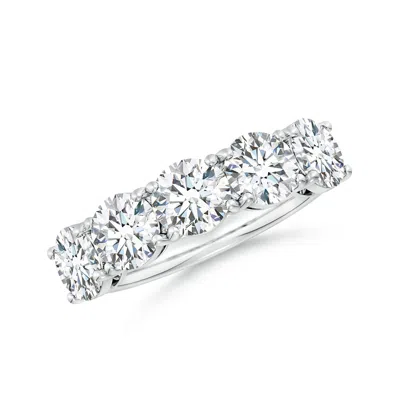 Angara Lab-grown Round Diamond Five Stone Classic Anniversary Ring In Metallic