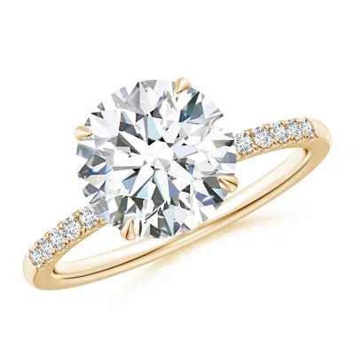 Angara Lab-grown Round Diamond Hidden Halo Engagement Ring In Gold