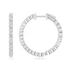 Angara Lab-grown Round Diamond Inside Out Hoop Earrings In White Gold/f-g