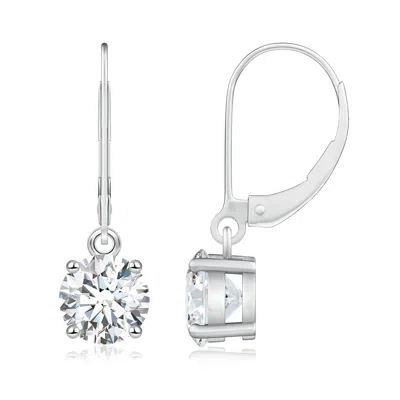 Angara Lab-grown Round Diamond Leverback Earrings In Metallic