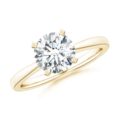 Angara Lab-grown Round Diamond Reverse Tapered Shank Solitaire Engagement Ring In Gold