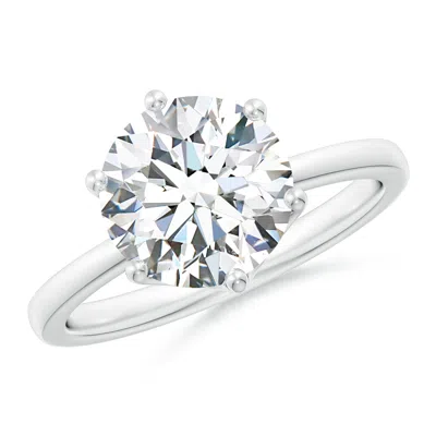 Angara Lab-grown Round Diamond Solitaire Classic Engagement Ring In Metallic