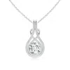 Angara Lab-grown Round Diamond Solitaire Infinity Knot Pendant In White Gold/f-g