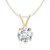 Angara Lab-grown Round Diamond Solitaire V-bale Pendant In Yellow Gold/f-g