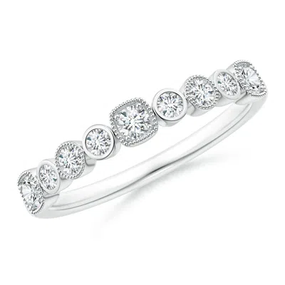 Angara Lab-grown Round Diamond Stackable Fashion Ring With Milgrain In Metallic