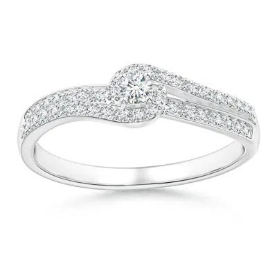 Angara Lab-grown-round Diamond Swirl Halo Engagement Ring
