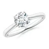 Angara Lab-grown Round Diamond Tapered Cathedral Solitaire Engagement Ring In White Gold/f-g