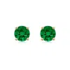 Angara Lab-grown Round Emerald Stud Earrings In Yellow Gold/rich Green