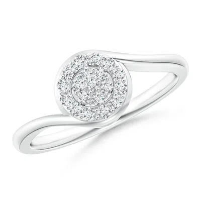 Angara Lab-grown Round Halo Diamond Cluster Promise Ring In Metallic