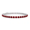Angara Lab-grown Round Ruby Link Tennis Bracelet In White Gold/deep Rich Red