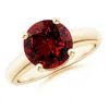 Angara Lab-grown Round Ruby Solitaire Engagement Ring In Yellow Gold/deep Rich Red